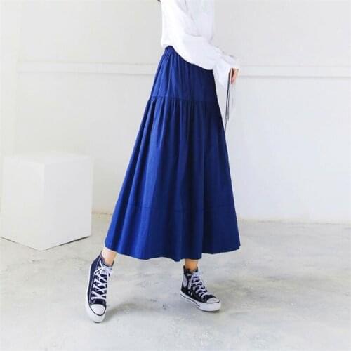 2020 Summer Casual Loose Women Long Cotton Skirts Streetwear Empire Vintage A-line Maxi Skirts Plus Size 6XL 7XL