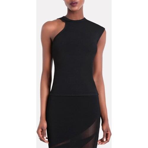 DEIVE TEGER Sexy Crop Top Women Summer Skinny Tight Casual Bandage Tops Vest One Shoulder Solid Bodycon Tank Tops HL4797