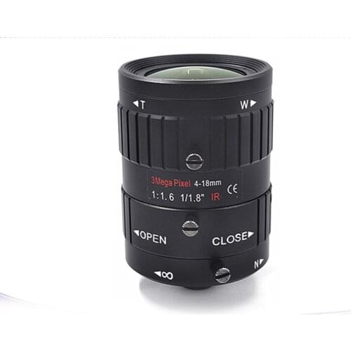 FA zoom lens 4-18mm1/1.8 inch HD 3 million low distortion C-mount machine vision industrial lens