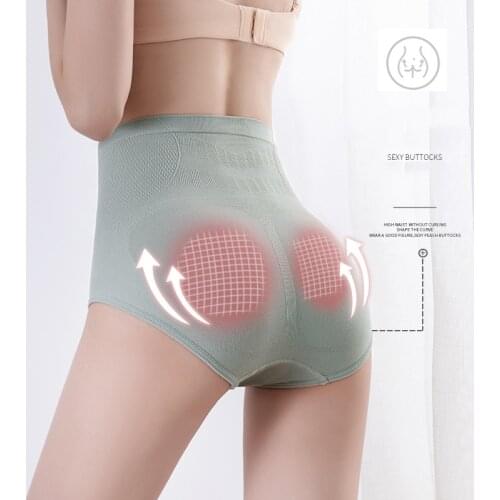 3pcs Women High Waist Panties Body Shaper Slimming Butt Lifter Shapewear Briefs Solid Color Underwear Tummy Control Panties