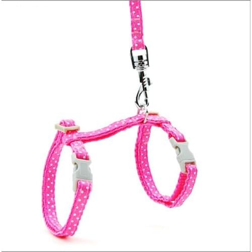 45PCS / LOT Pet Harness And Leash Set Small Cat Pull Rope Dot Printed Cat Chest Straps Pet Supplies