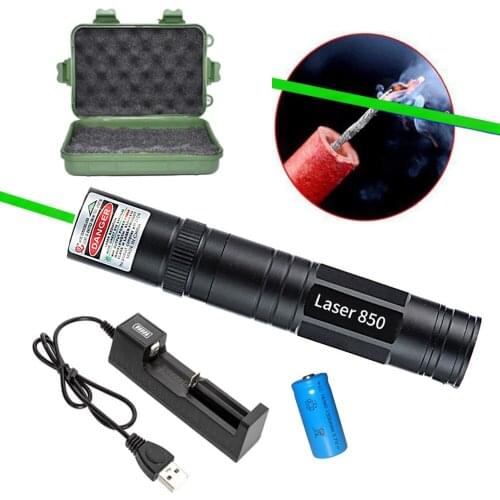 5mW high-power green laser 850 portable mini green dot laser 8000m ultra-far radiation with USB charger set