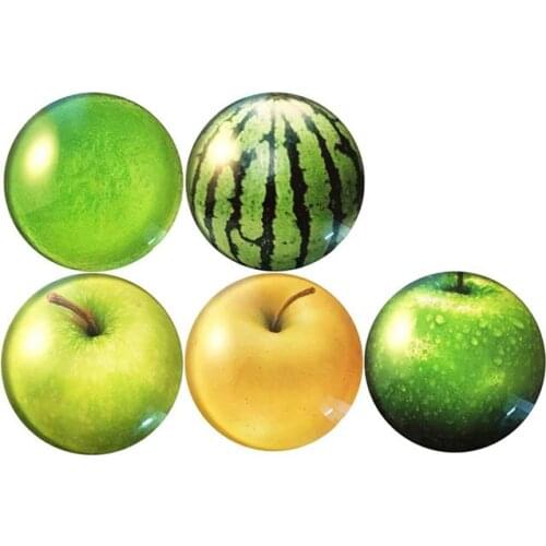 5pcs Fruit Fridge Magnets Glass Refrigerator Magnet Early Education Toys Home Decoration (Random Pattern)