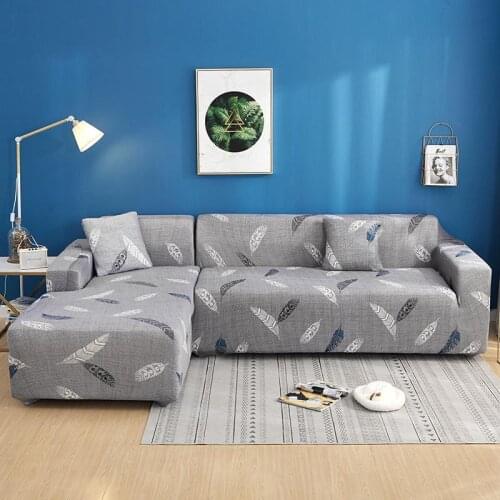 50 Gray feather printed sofa covers for living room couch cover corner sofa cover chairlong cover for sofa elastic