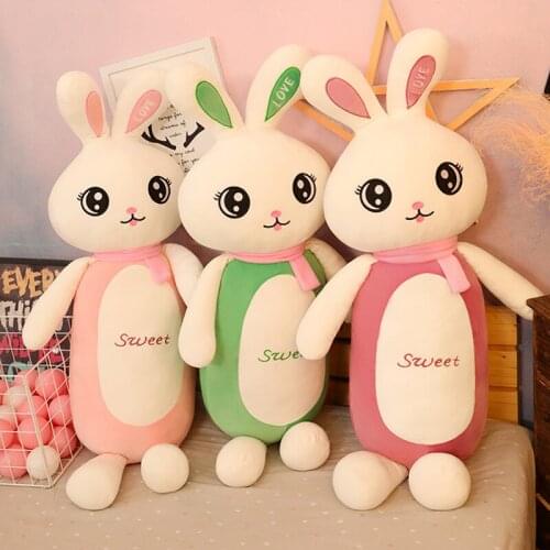 55-120CM Creative New Big-eyed Rabbit Soft Stuffed Plush Toy White Rabbit Doll Cute Sleeping Pillow Children Birthday Gift