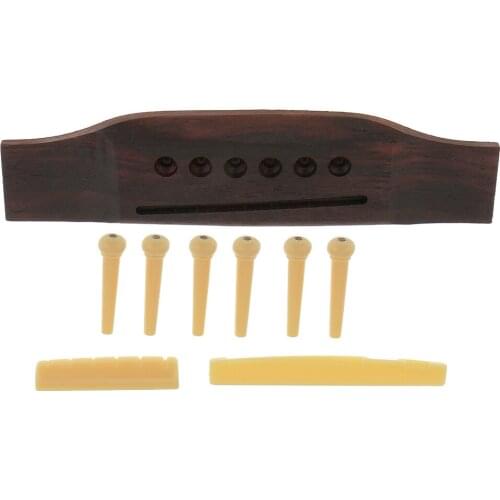 6String Rosewood Guitar Bridge Pins Saddle Nut for Acoustic Guitar Accessory