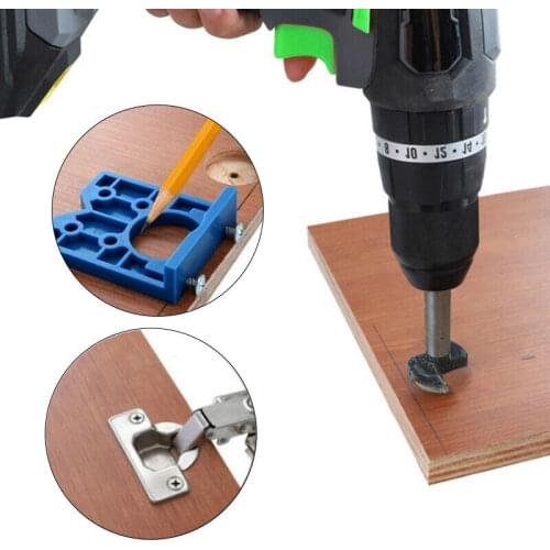 ABS Concealed Hinge Hole Jig For Kitchen Cabinet Doors With Drill Bit Tool Sets