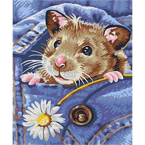 Diamond Painting Hamster Full Drill Pictures Of Rhinestones Decor Home Flowers Diamond Embroidery Animals