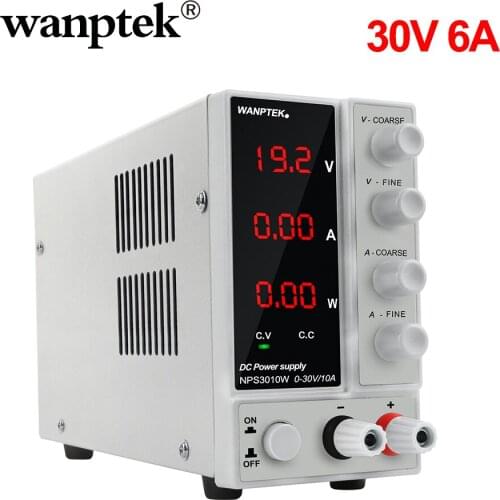 Wanptek DC Power Supply Adjustable 30V 6A AC 110/220V LED Digital Switching Voltage Regulator Stabilizers Laptop Repair Rework