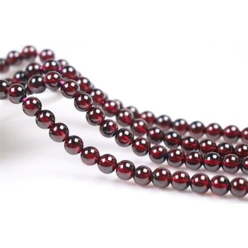 Grade AAA Natural Garnet Beads 3mm-8mm Cherry Red Color NOT Dyed Smooth Polished Round 15.4 Inch Strand SL08