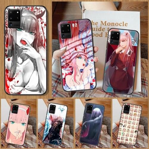 Anime Darling in the Franxx 02 Phone case For Samsung Galaxy Note 4 8 9 10 20 S8 S9 S10 S10E S20 Plus UITRA Ultra black silicone