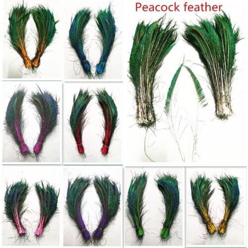 Diy jewelry decorative accessories, 50 pc 35-40cm / 14-16 inch beautiful natural peacock feather