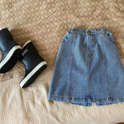 2021 Korea style girls denim skirt autumn cotton fashion girls skirts kids clothes 2-7 years