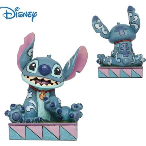 Disney Genuine Lilo & Stitch Anime Figures Kawaii Resin Dolls Decor Stitch Action Figure Collection Model Toys Boxed Kids Gifts
