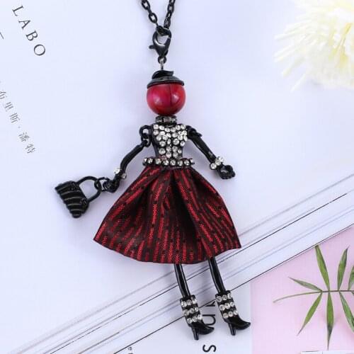 Brand Skirt Doll baby Handmade Cute Necklace for Women Pendant hot Girl Statement fashion Jewelry