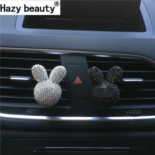 Hazy beauty Diamond rabbit ears, car perfume, auto decorations, air freshener Air conditioner outlet air perfume holder