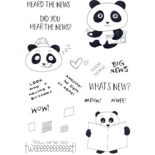 Good news heard the news meow Scrapbook DIY photo cards account rubber stamp clear stamp transparent stamp Handmade card stamp