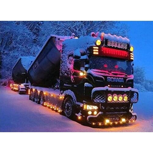 Painting By Number 40X50 50x65CM Snow Dump Truck Still Life Wall Art Gift DIY Pictures By Numbers Canvas Kits Home Decoration