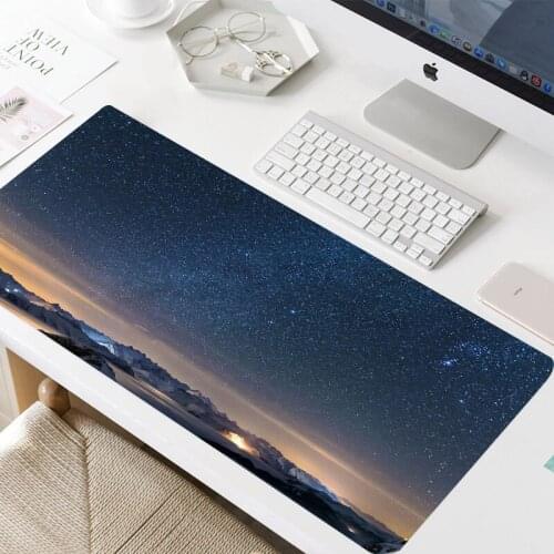 900x400mm Night Sky Mouse-pad with Sewn Edges Thermal Transfer Printed Mice Mat Laptop desk mat keyboard mouse pad cool carpet