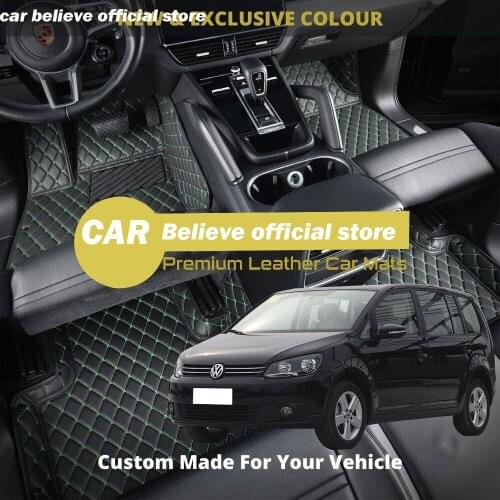 High quality Leather Car Floor mats for vw Touran 2015 2014 2013 2012 2011 2009 2008 2007 2006 Carpets Rugs Pads Accessories