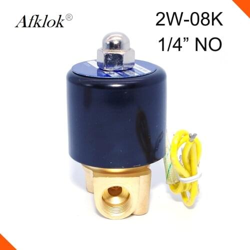 2W-08K Brass normally open 1/4 inch water gas oil solenoid valve 24 volt