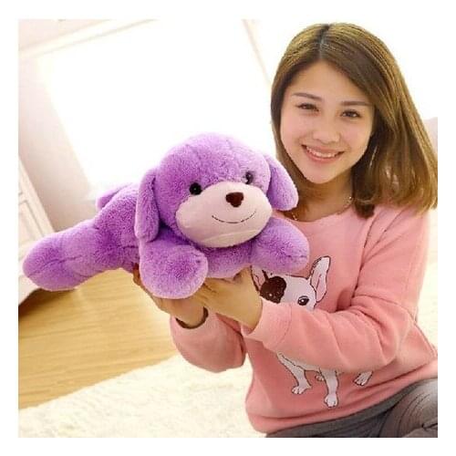 Lovely purple dog doll about 38cm prone lavender dog plush toy, birthday gift x101