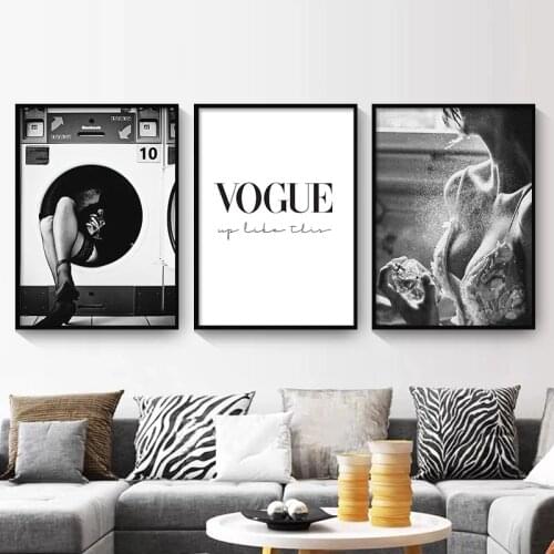 Black & White Nordic Poster Wall Art Print Canvas Painting Perfume Sexy Woman Picture For Living Room Vintage Fashion Home Decor