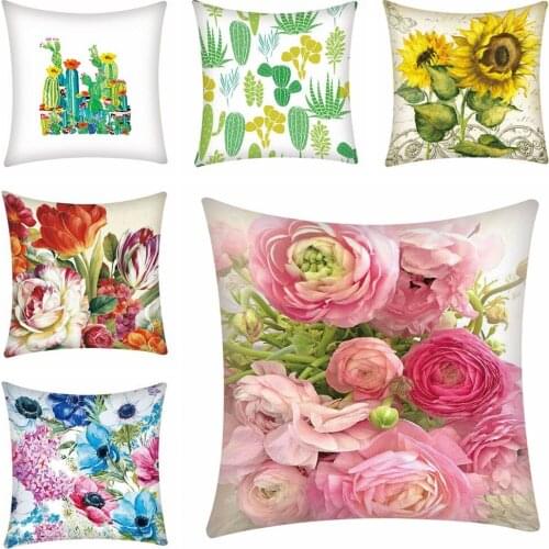 Euro Style Home Decor Cushion Cover 45x45cm Rose Flower Throw Pillow for sofa Mediterranean pillow case for Mothers 45 X 45cm