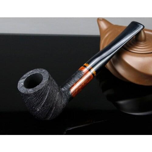 New Random Carved Briar Wood Pipe 9mm Filter Handmade Briar Tobacco Pipe Best Straight Smoking Pipe Briar Pipe Smoke Tool