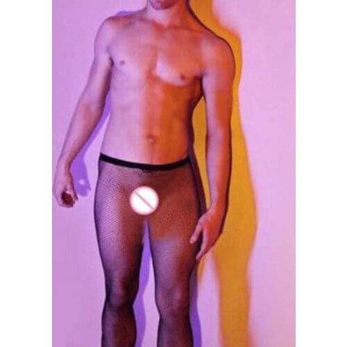 New arrive Sexy Clothes Mens Thin Breathable Tights Mesh Hosiery Medias Male Stockings Plus Size Fishnet Pantyhose Man Collants