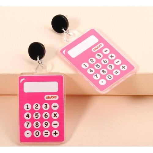 New Pink Earrings Toy Number Cute Statement Long Big Dangle Pendant Jewelry Wholesale Za Resin Earrings For Women 2021