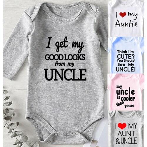 My Uncle Letter Printed Boy Fall Clothes New Born Baby Items Romper for Babies One Piece Jumpsuit Newborns Rompers Girls Outfits
