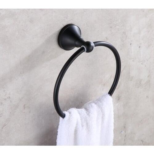 Black Oil Rubbed Brass Bathroom Wall Mounted Towel Ring Holder Bathroom Accessories Bath Hardware Bathroom Fittings mba856