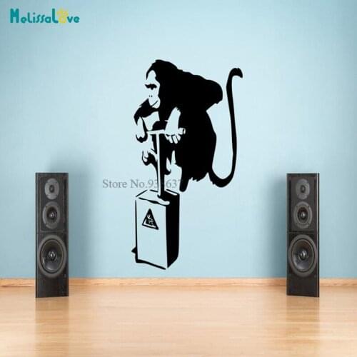 Banksy Monkey Bomb Graffiti Decal Living Room Bedroom Home Decor Removable Vinyl Wall Sticker Murals BD213
