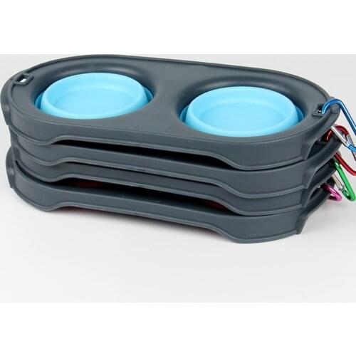 Dog Cat Foldable Bowl Outdoor Travel Portable Food Container Feeder Dish Cat Bowl Pet Cat Dog Food Water Feeding Bowl