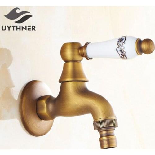 Uythner Wholesale And Retail Promotion Free Shipping Bathroom Washing Machine Faucet Tap Wall Mount