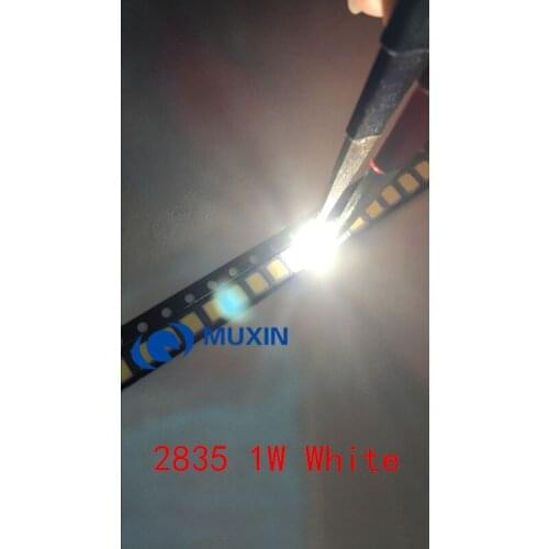 New High Brightness LED Smd 2835 1W 120lm/w 9V 6000K Current 100mA Factory Outlet 200pcs Free Shipping