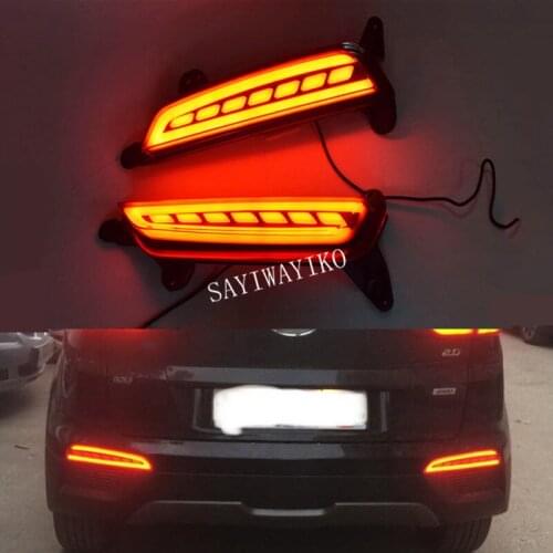 LED Rear Fog Lamp For Hyundai Creta IX25 2014-2016 2017 2018 12V Car Rear Bumper Light Auto Brake Light Turn Signal Reflector