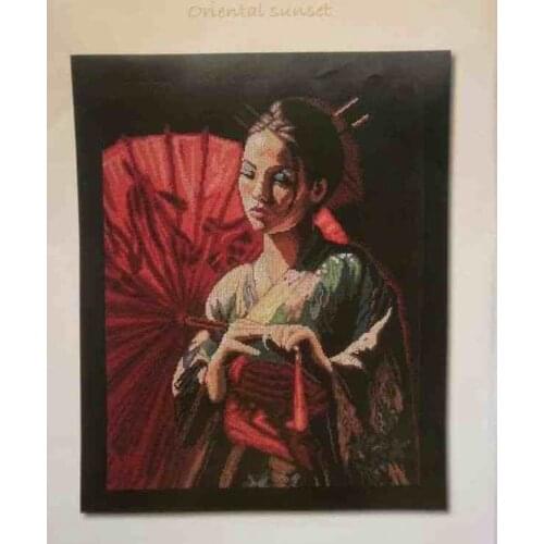 Gold Collection Counted Cross Stitch Kit Oriental Sunset Geisha Beauty Lady Girl Woman