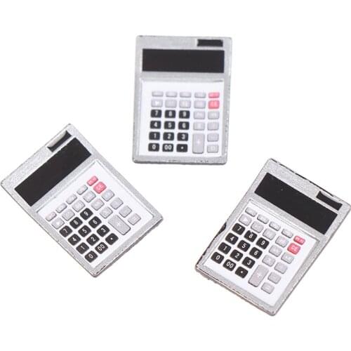 1Pcs 1/12 Dollhouse Miniature Accessories Mini Metal Electronic Calculator Simulation Furniture Computer Toys Doll House Decor