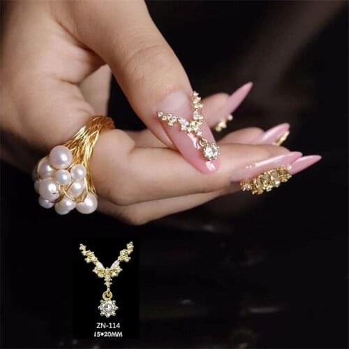 1pcs Charm Zircon Pendant 3D Nail Art Decorations Metal Alloy Shiny Crystal Jewelry Manicure Designs Fashion Accessory