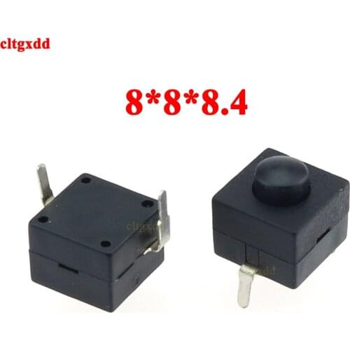 1pcs Strong Light Flashlight Switch 8x8x8.4 1602AB 2Pin Power Switch / Self Locking Button Switch