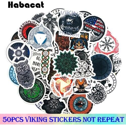 50Pcs/Set Cartoon Viking Graffiti Stickers Totem Symbol For Decal On Guitar Suitcase Laptop PC Phone Fridge Motorcycle Car