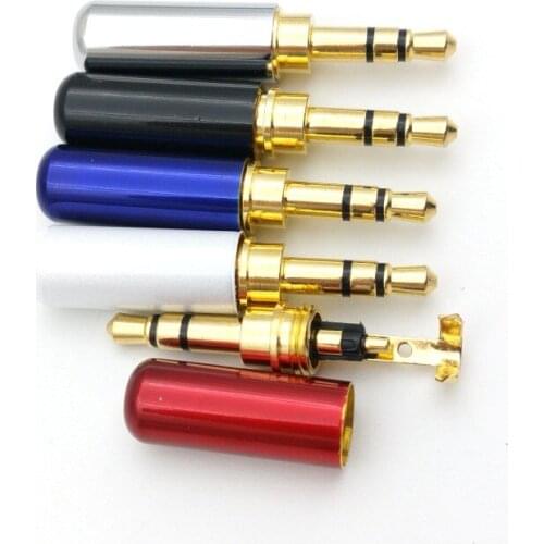 1000pcs 3.5mm 3 Pole Male Stereo Mini Jack Plug soldering brass connector New