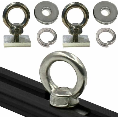 2x Stainless Eye Bolt kit Tie Down For Rhino Pioneer Tradie Platform roof rack
