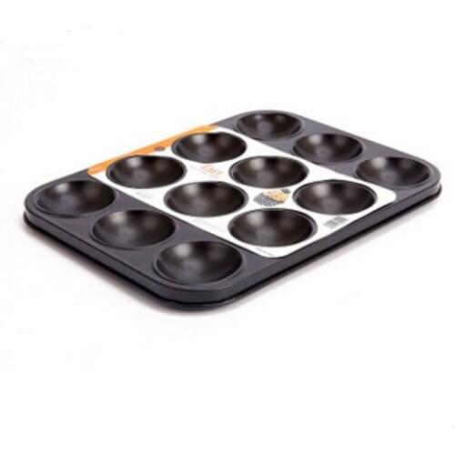 2021 New Arrival Easy To Clean 12 Cup Tart Pan Non - Stick Black Cake Moulds Kitchen Tools Bakeware Cooking Tools