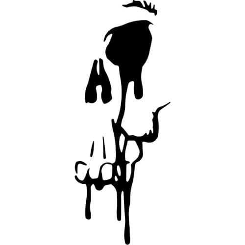 22.9cm*9.5cm Zombie Skull Decal Cartoon Fashion Vinyl Car Sticker Black/Silver S3-4905