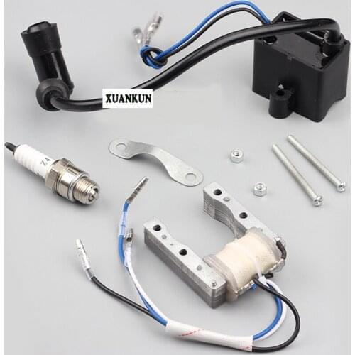 49CC 60CC 80CC Bicycle Engine Parts CDI Ignition Coil Magneto High Voltage Package Spark Plug