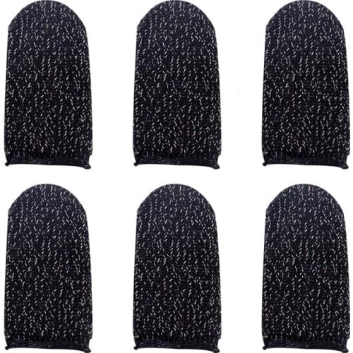 6PCS Mobile Game Controller Finger Sleeve Sets, Anti-Sweat Reusable Sweatproof Breathable Full Press Screen Finger Set for PUBG