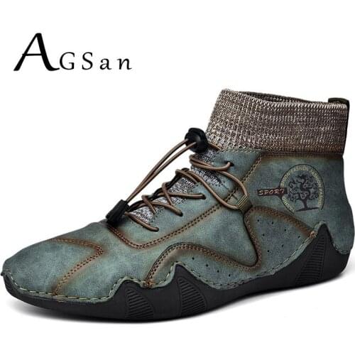 Men Ankle Boots Fashion Leisure Shoes Plush Winter Autumn Men Boots Handmade Waterproof Sneakers Big Size 38-48 Mens Footwear